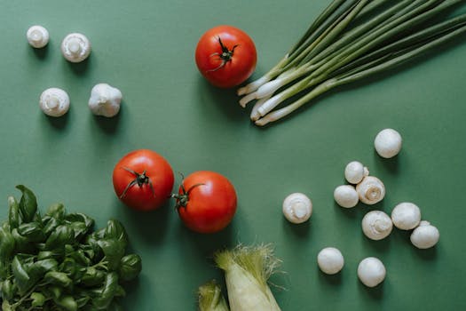 Colorful garden with various vegetables