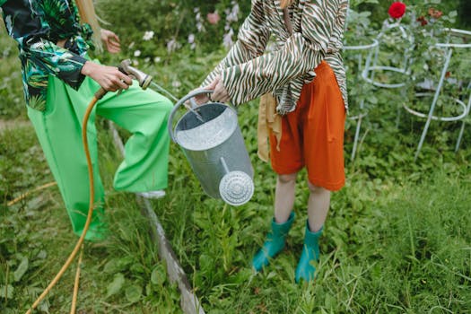 Lush community garden filled with flowers and vegetables