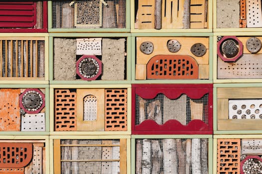 bee hotel made of natural materials